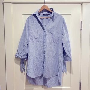 Zara oversized striped button down.